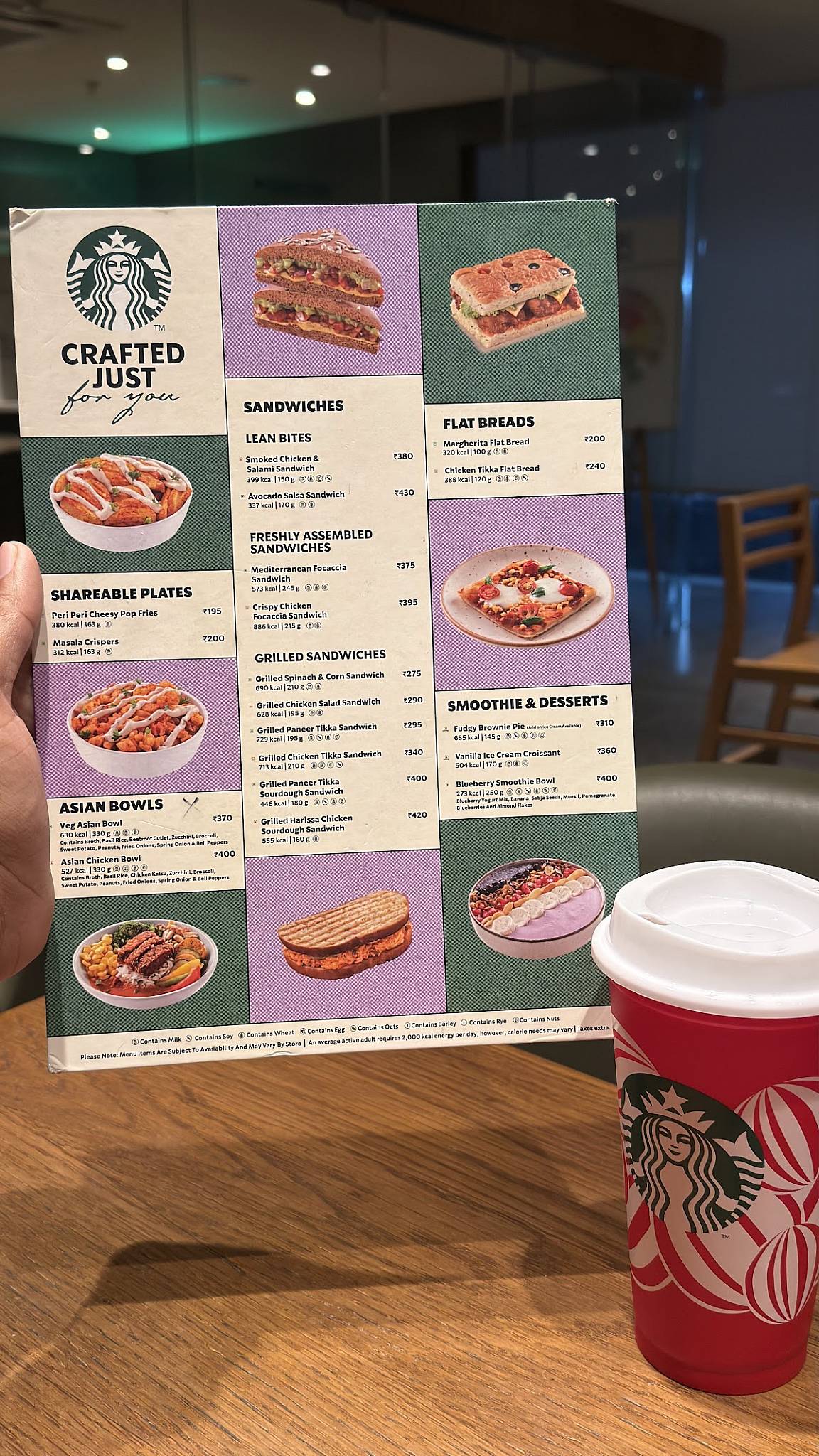 Starbucks menu
