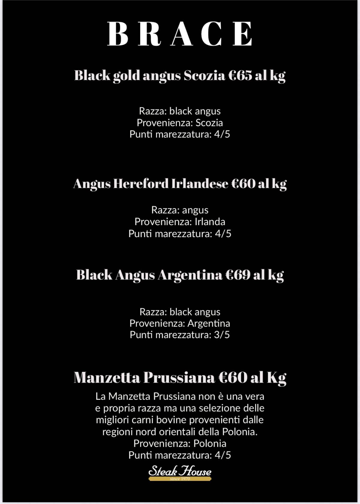 Menu di Steak House 