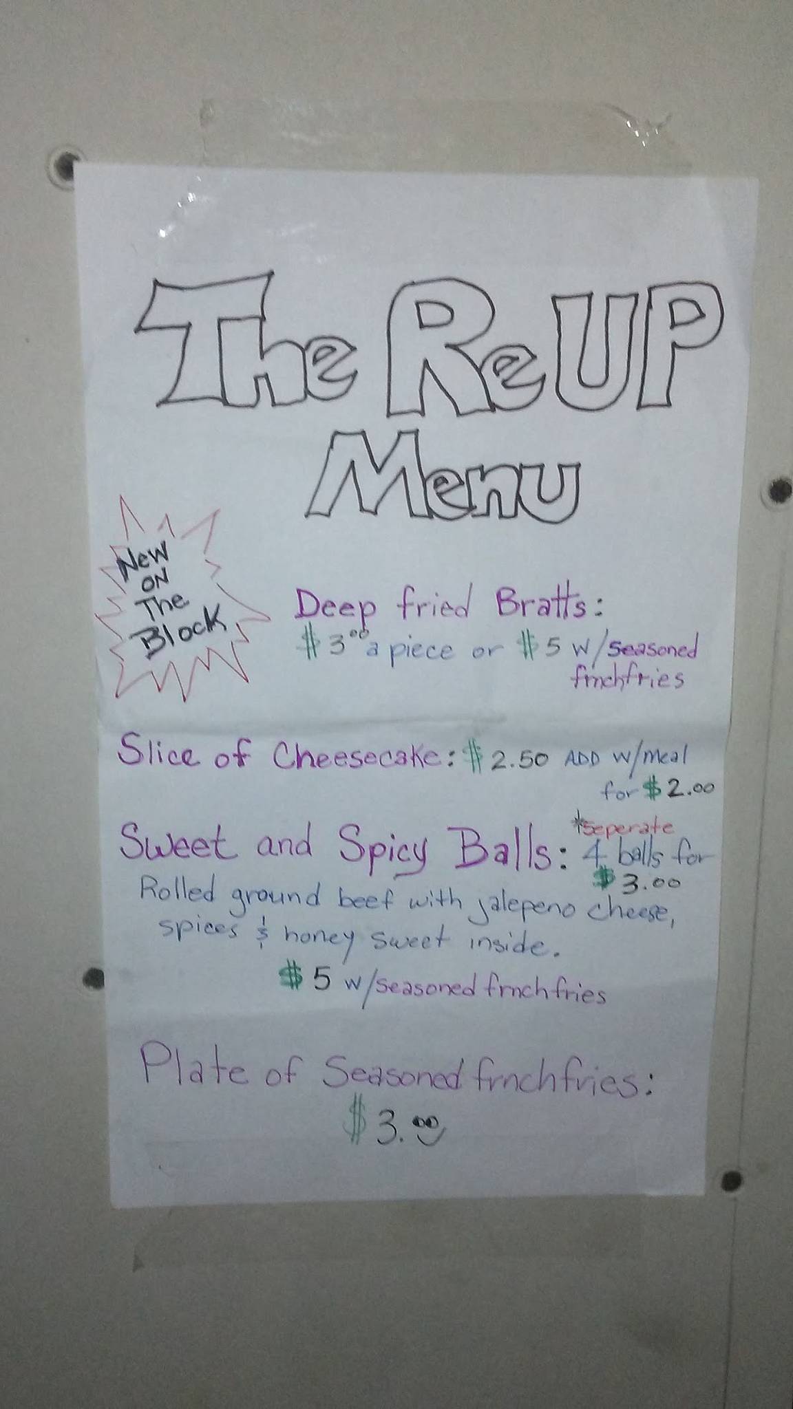 Menu at Capers steakhouse, Detroit