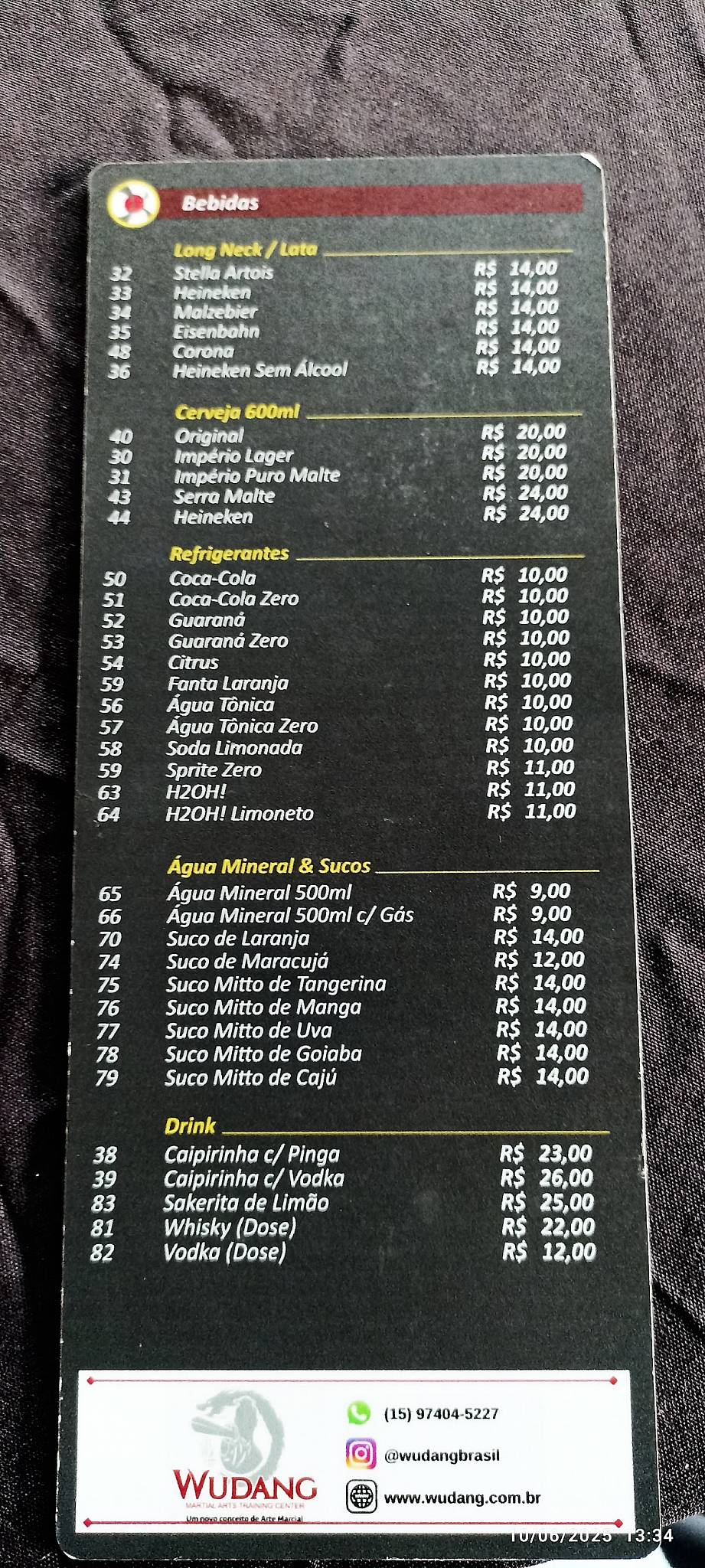 Restaurante Kostela do Japonês cardápio