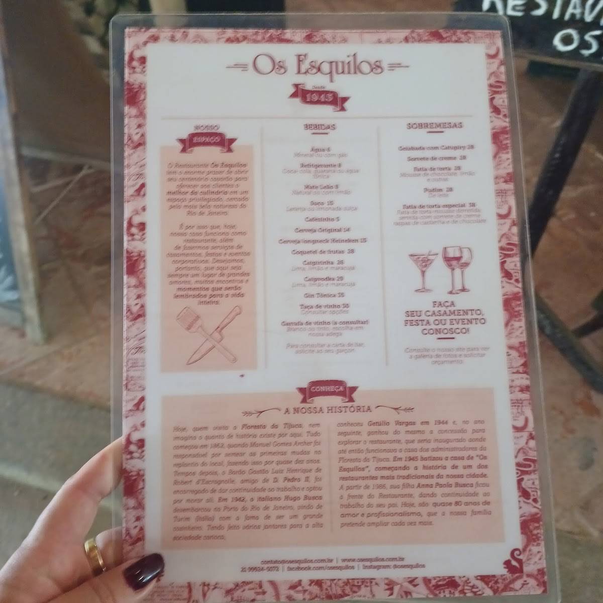 Restaurante Os Esquilos cardápio