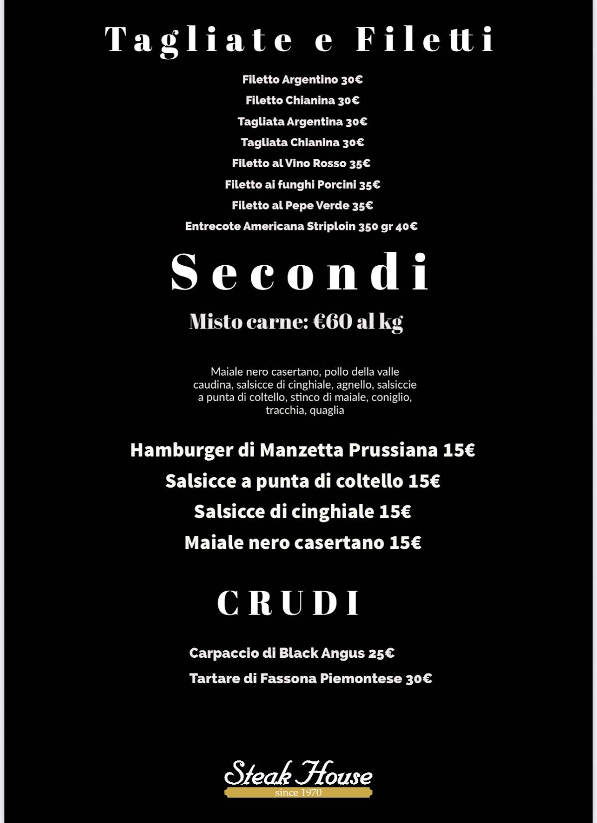 Menu di Steak House 