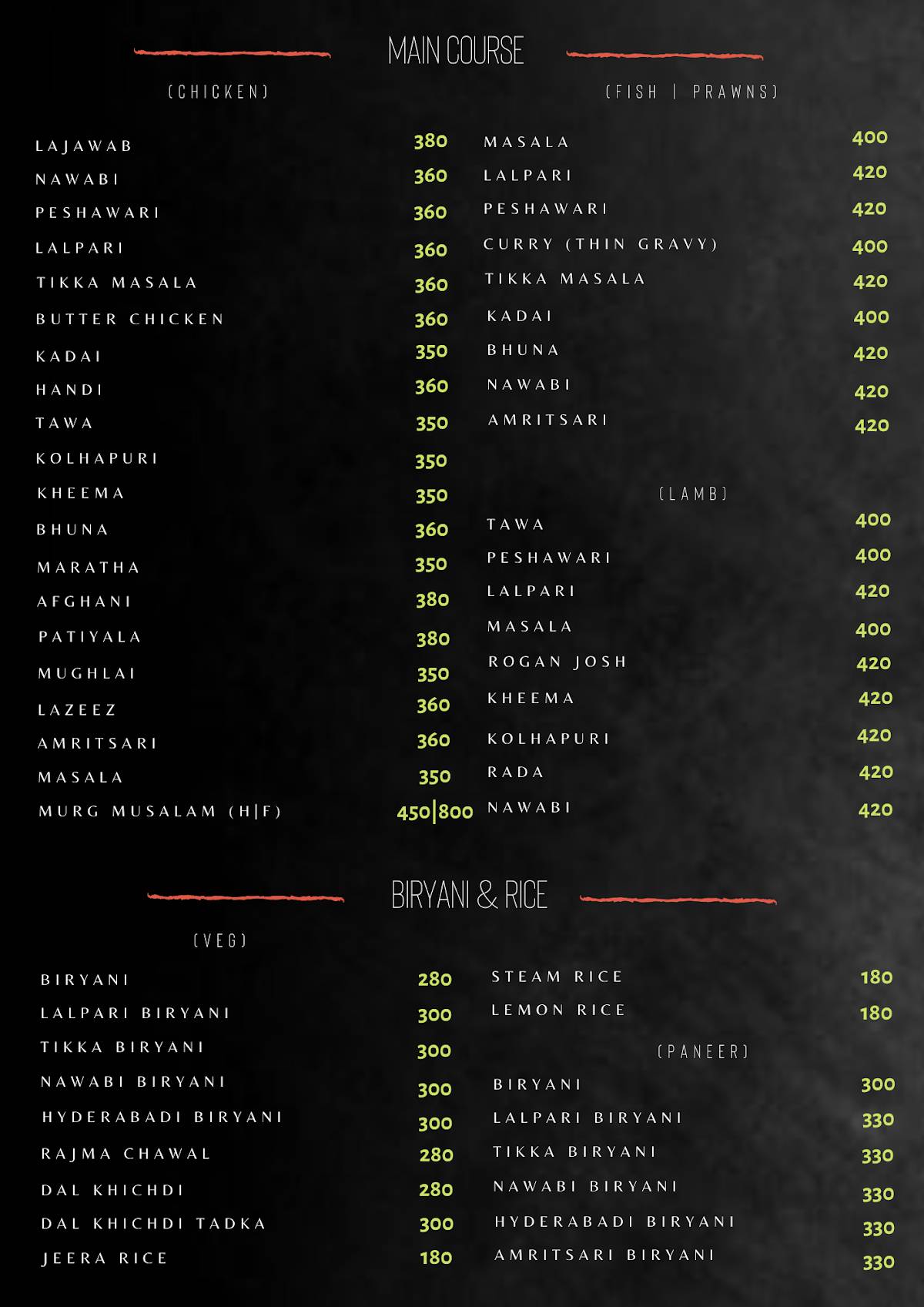 Street 528 menu