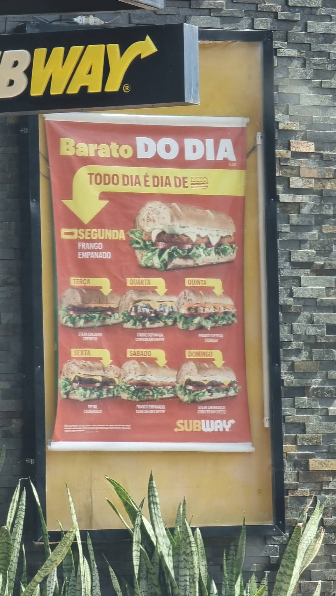 Subway Bonito cardápio