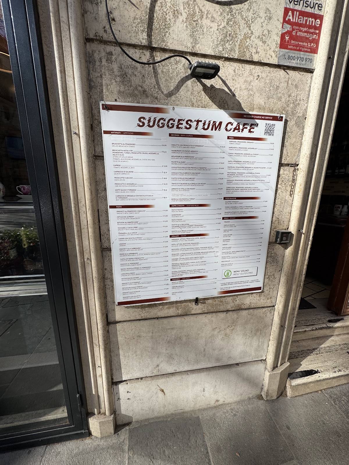 Menu di Suggestum Cafè Roma 
