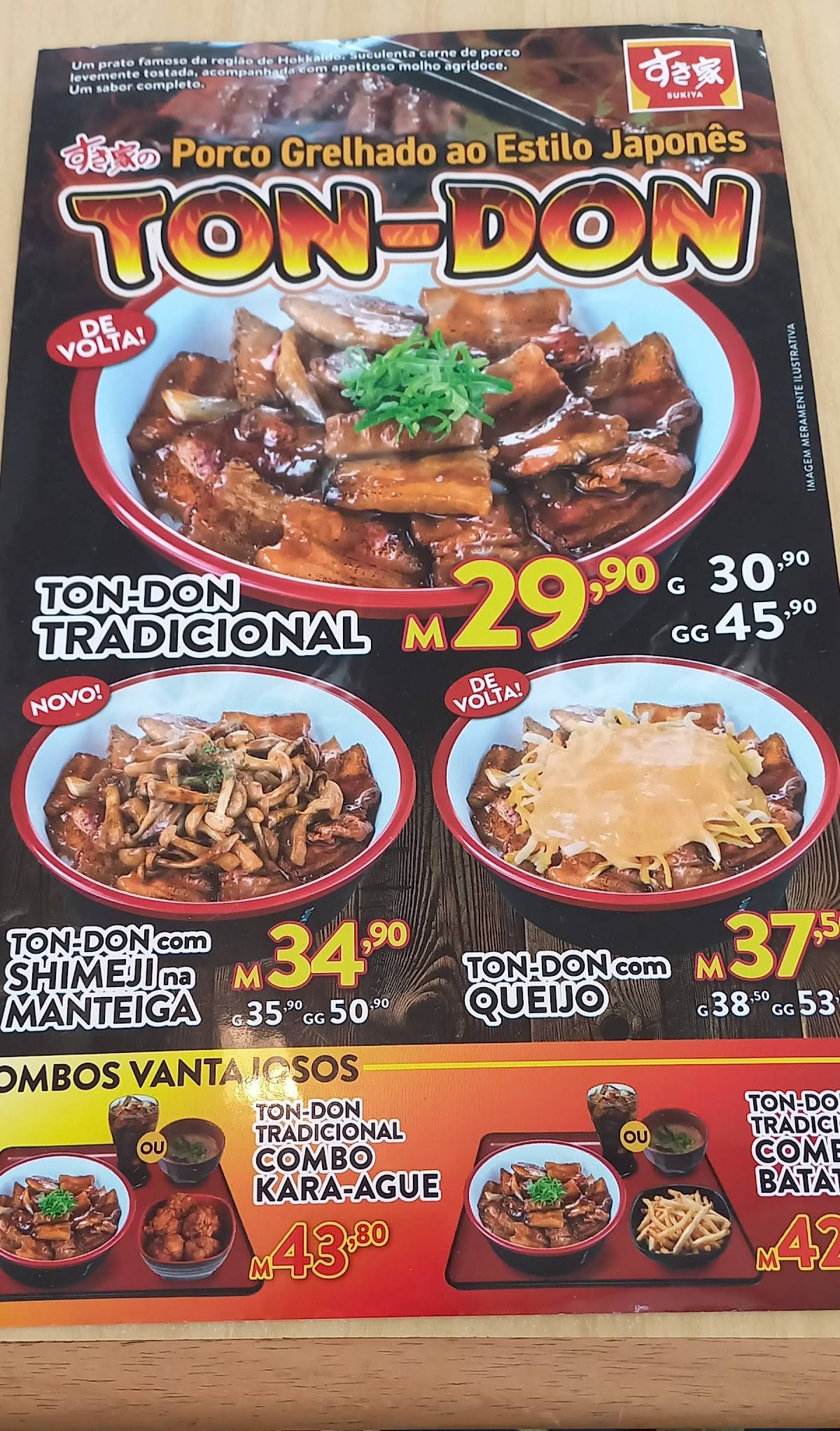 Sukiya cardápio