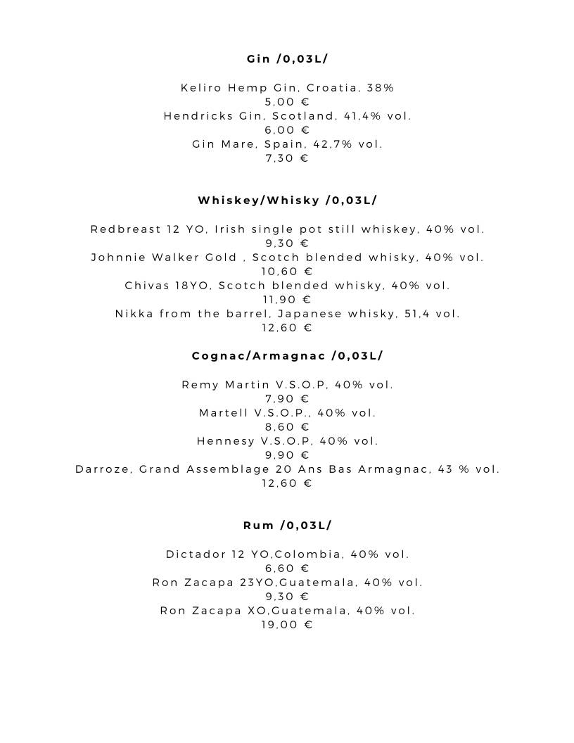 Menu di Konoba Griblja 