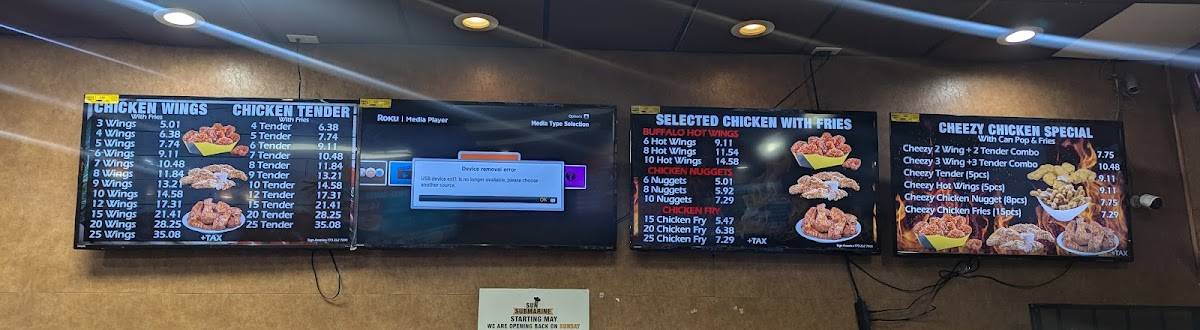 Menu at Sun Sub restaurant, Chicago, W North Ave