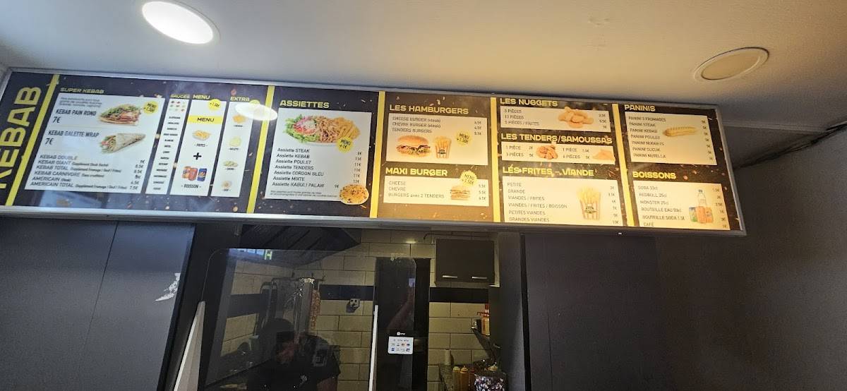 Menu de Super Kebab Rochefort
