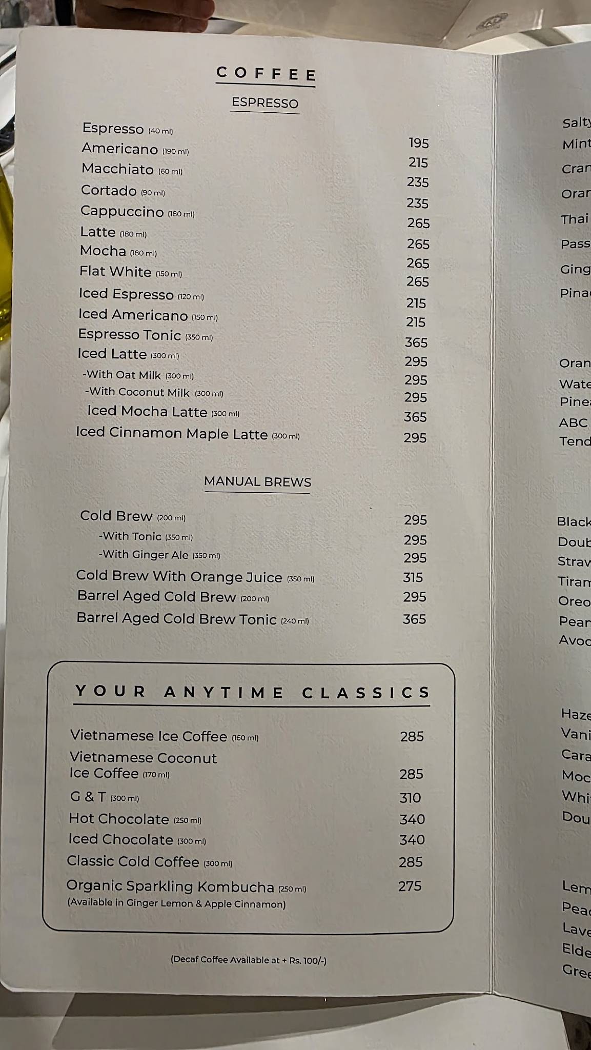 K's Charcoal menu