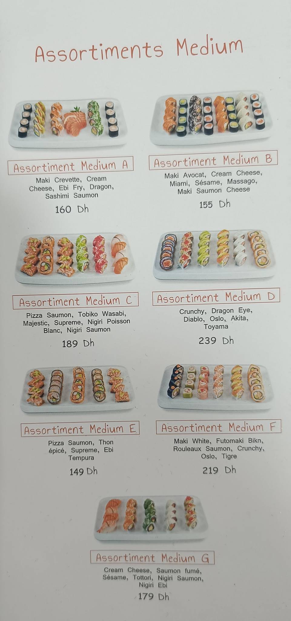 Menu de Sushi House ibis