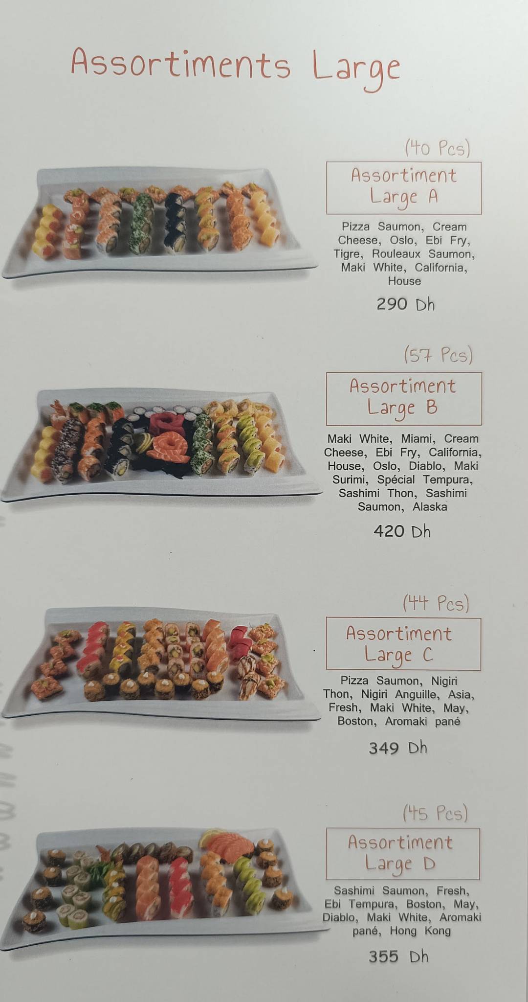 Menu de Sushi House ibis