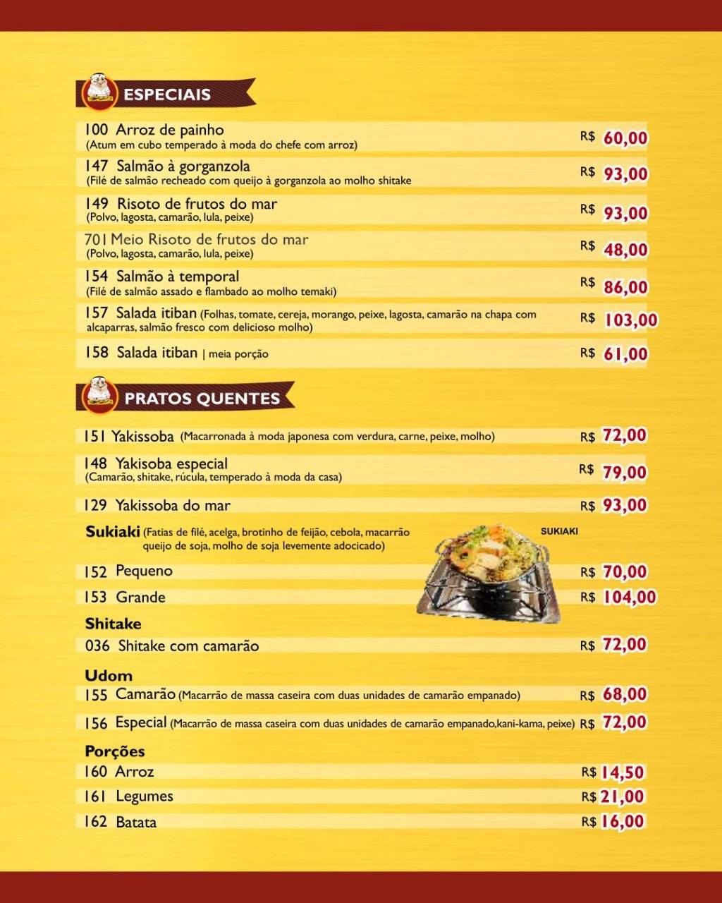 Sushi Itiban cardápio