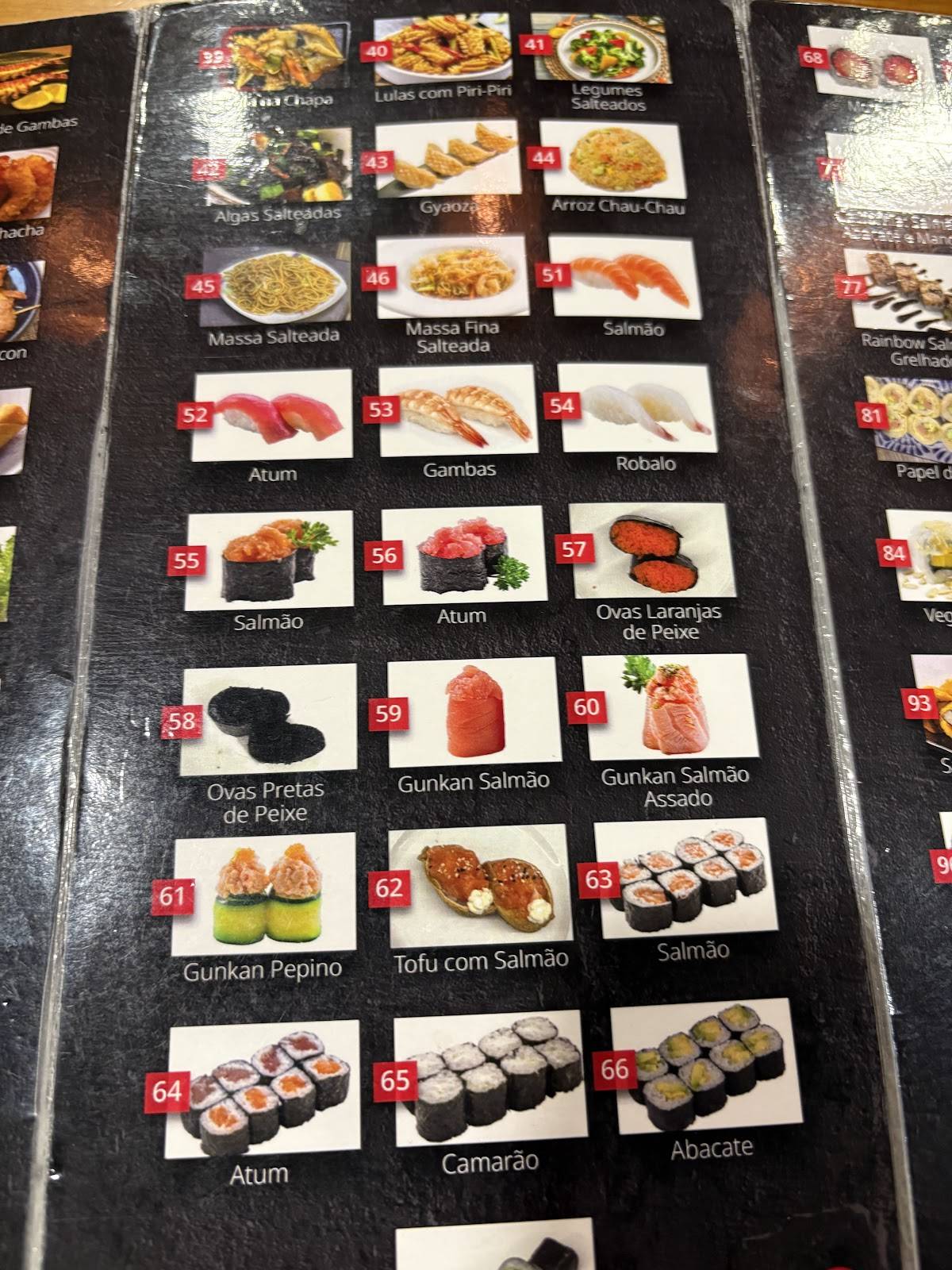 Menu de Sushi Linas