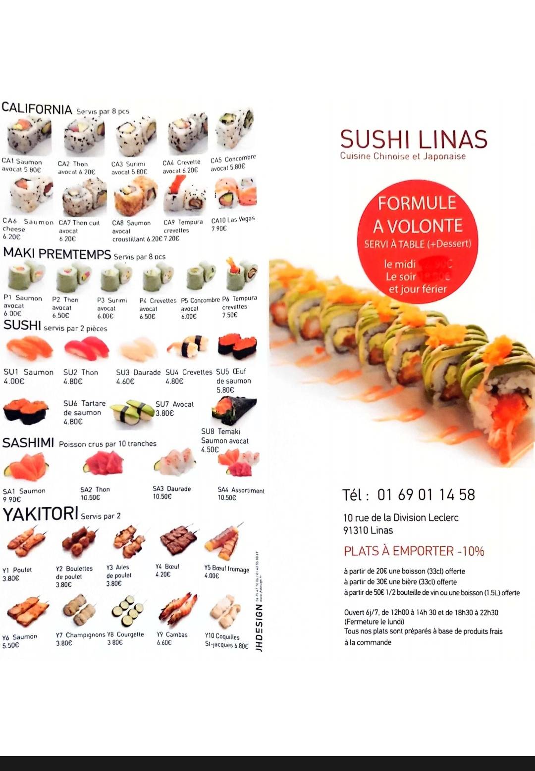 Menu de Sushi Linas