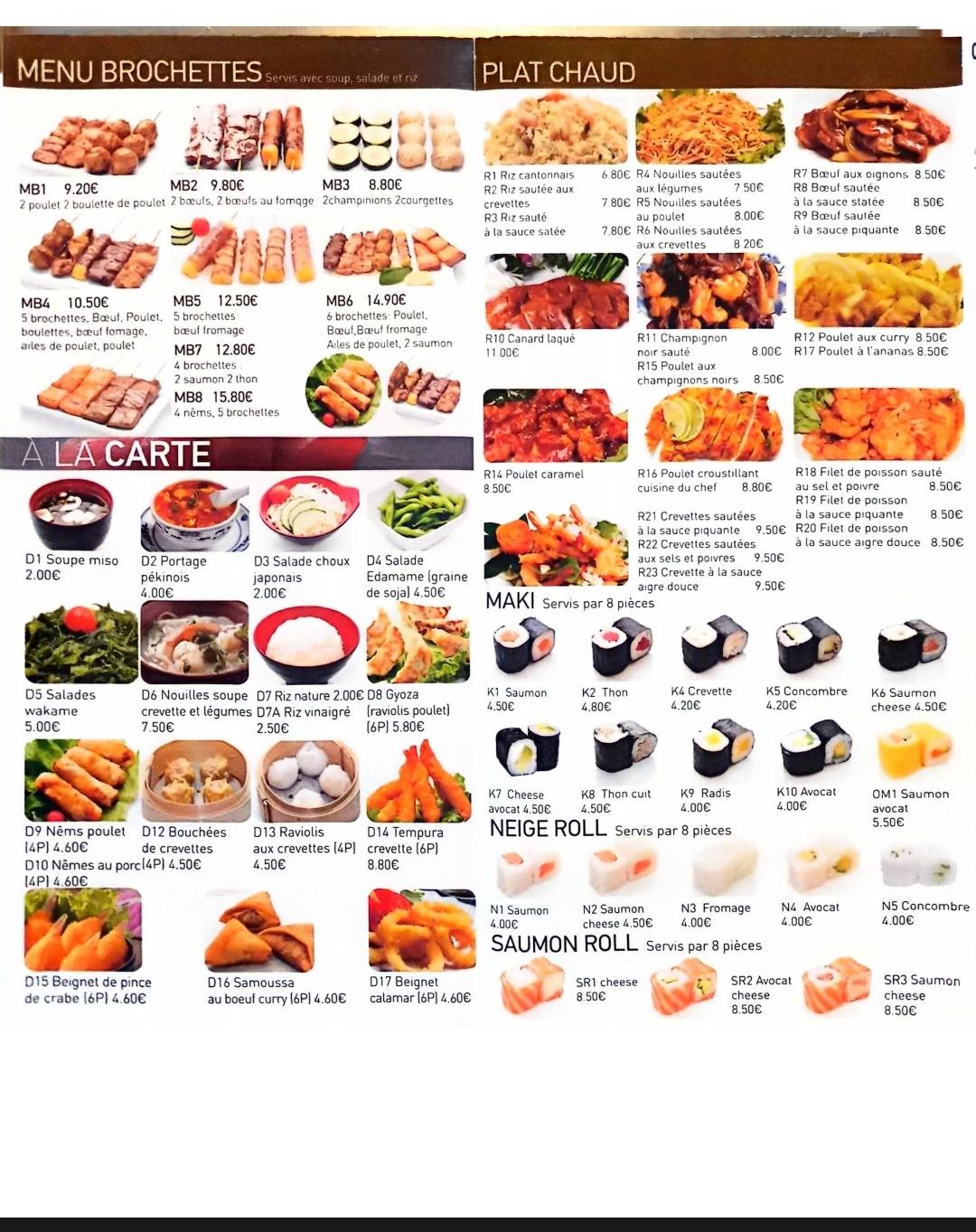 Menu de Sushi Linas
