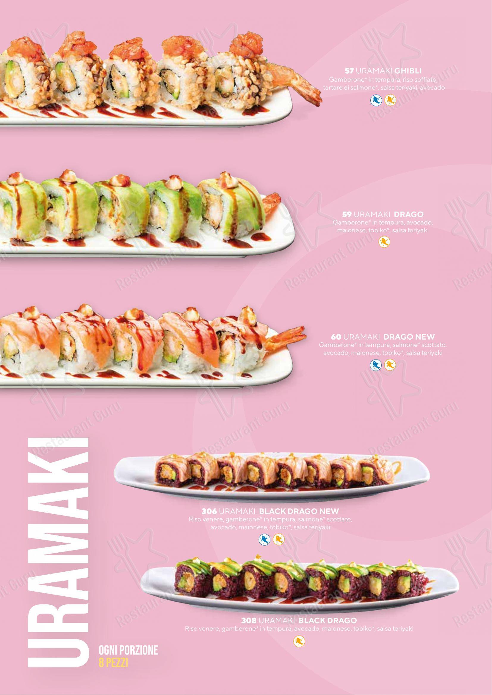 Menu bar per Sushiko Forlì ristorante