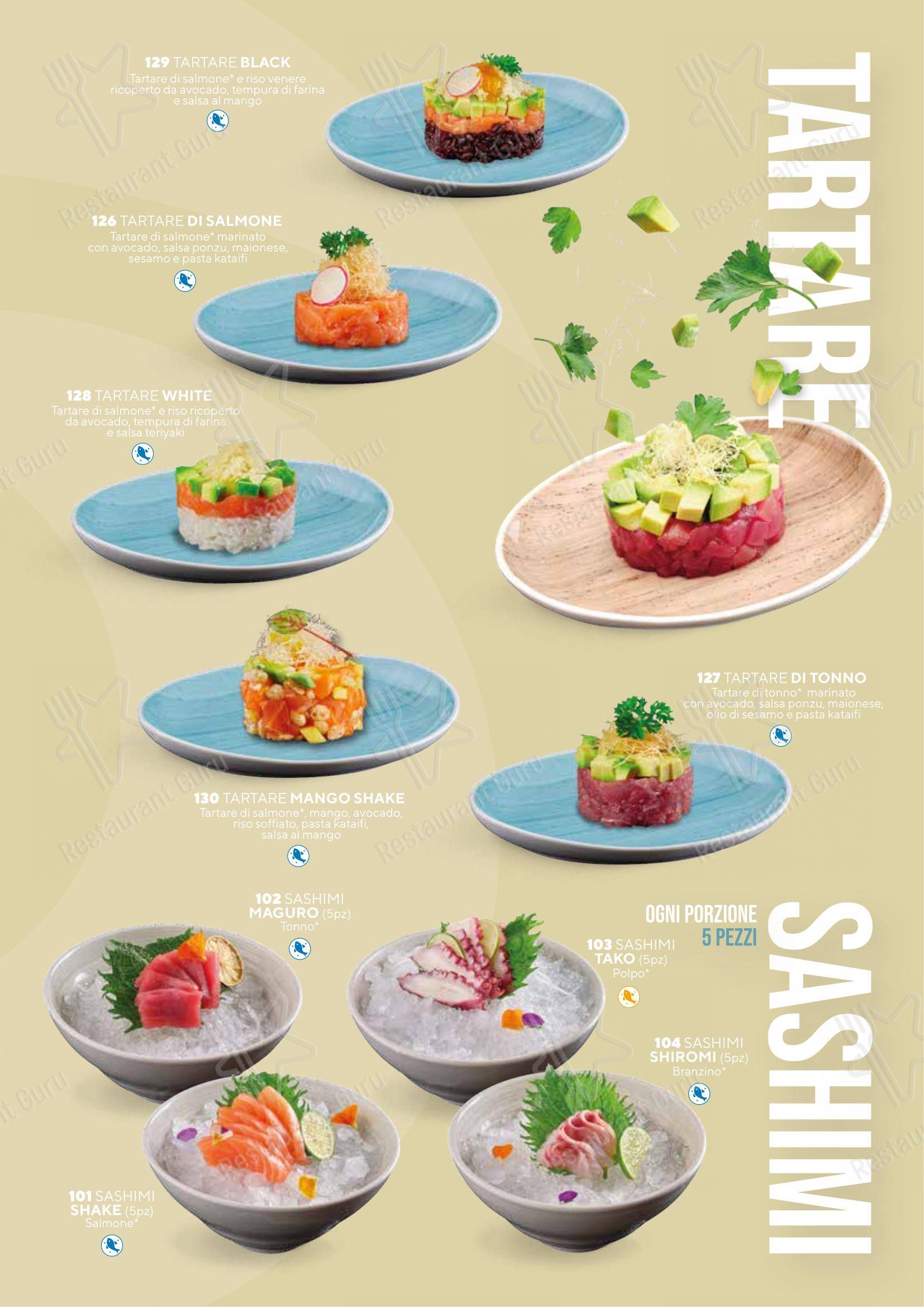 Menu bar per Sushiko Forlì ristorante