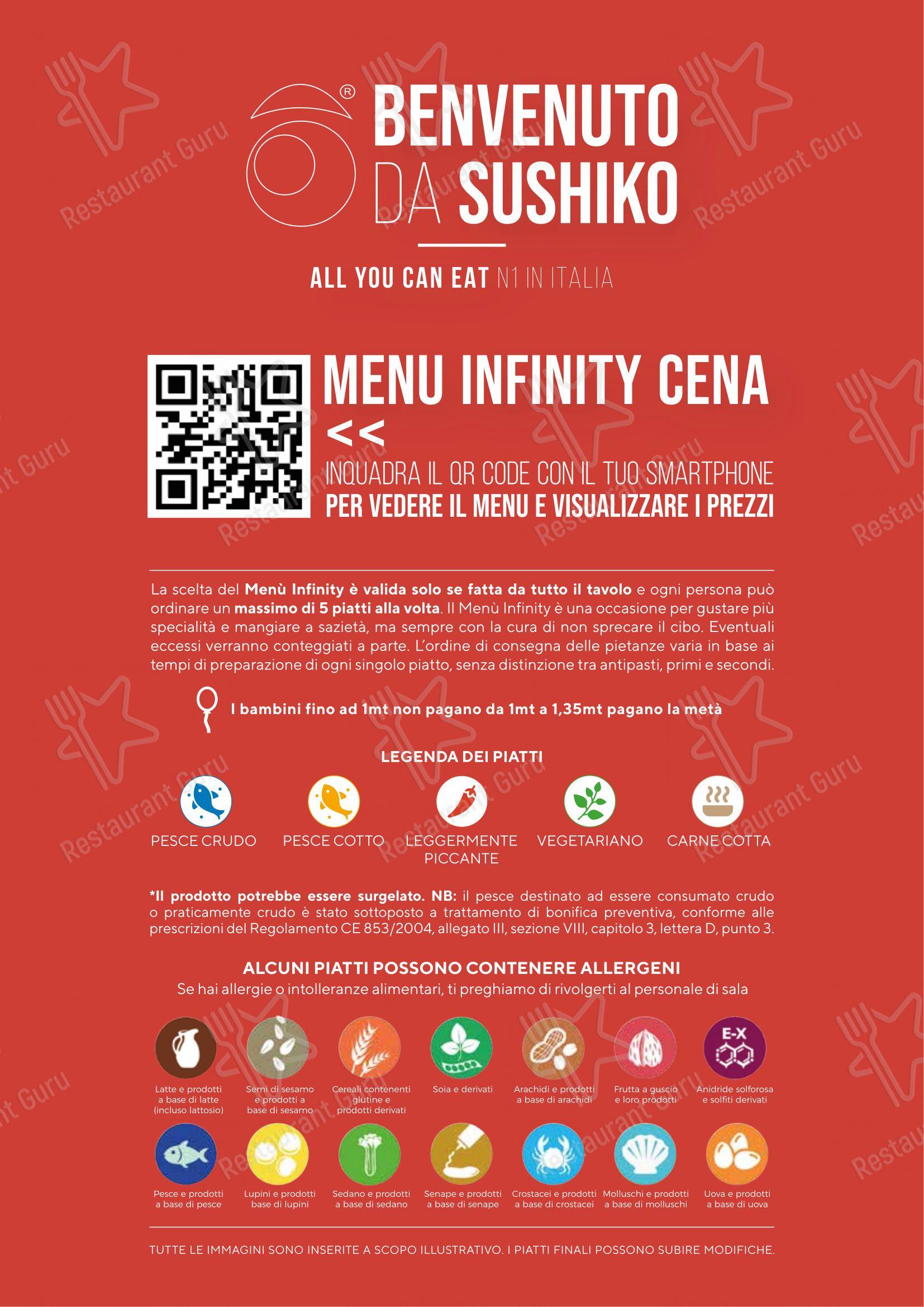 Menu bar per Sushiko Forlì in Forli