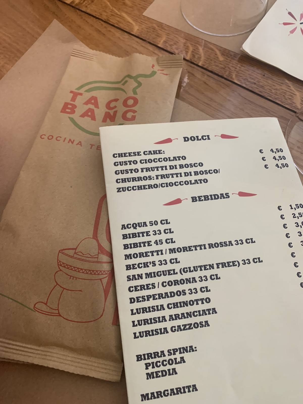Menu di Taco Bang 