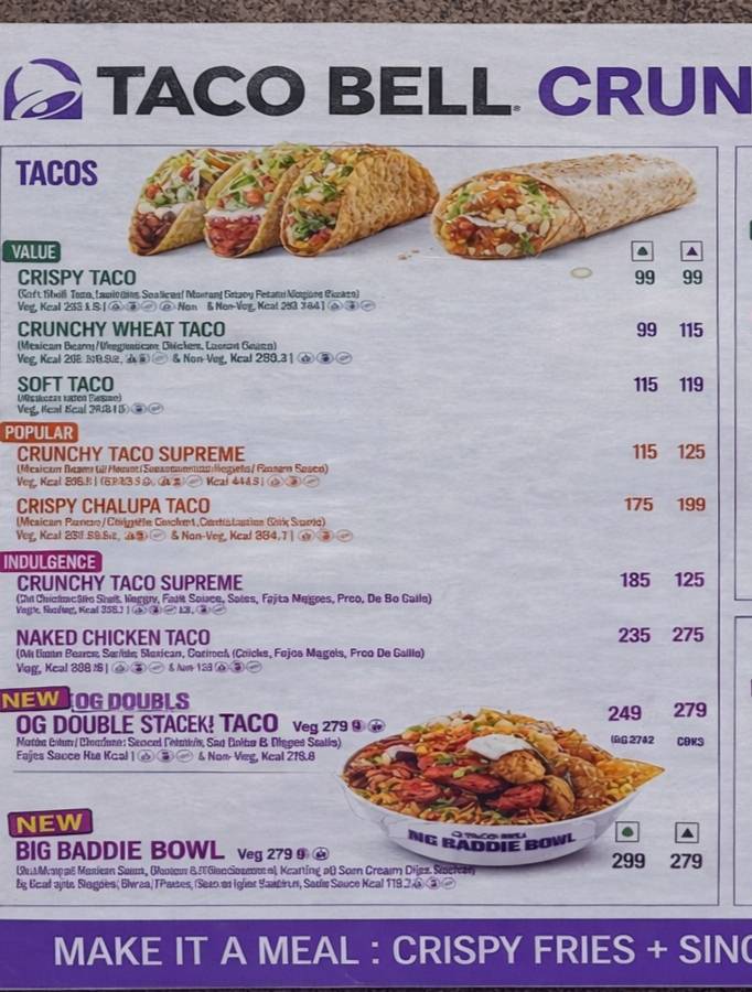 Taco Bell menu