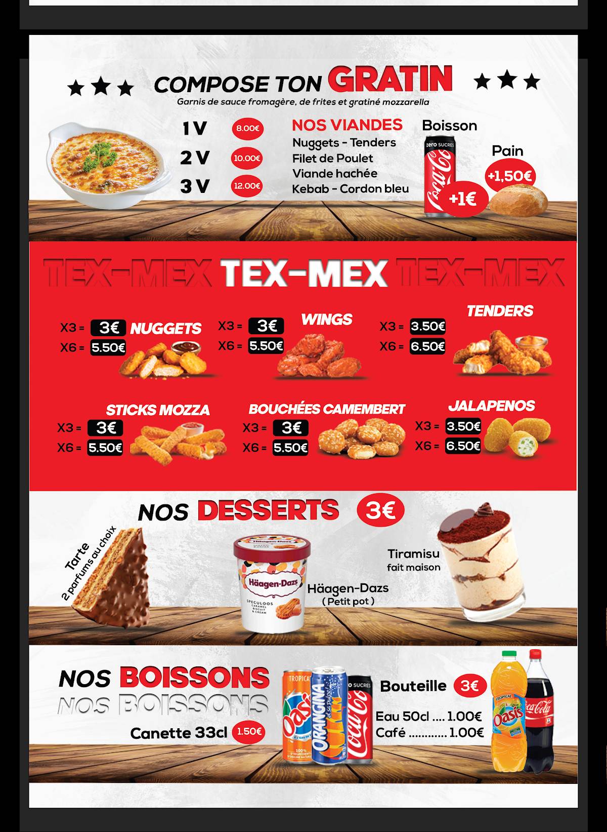 Menu de Tacos one
