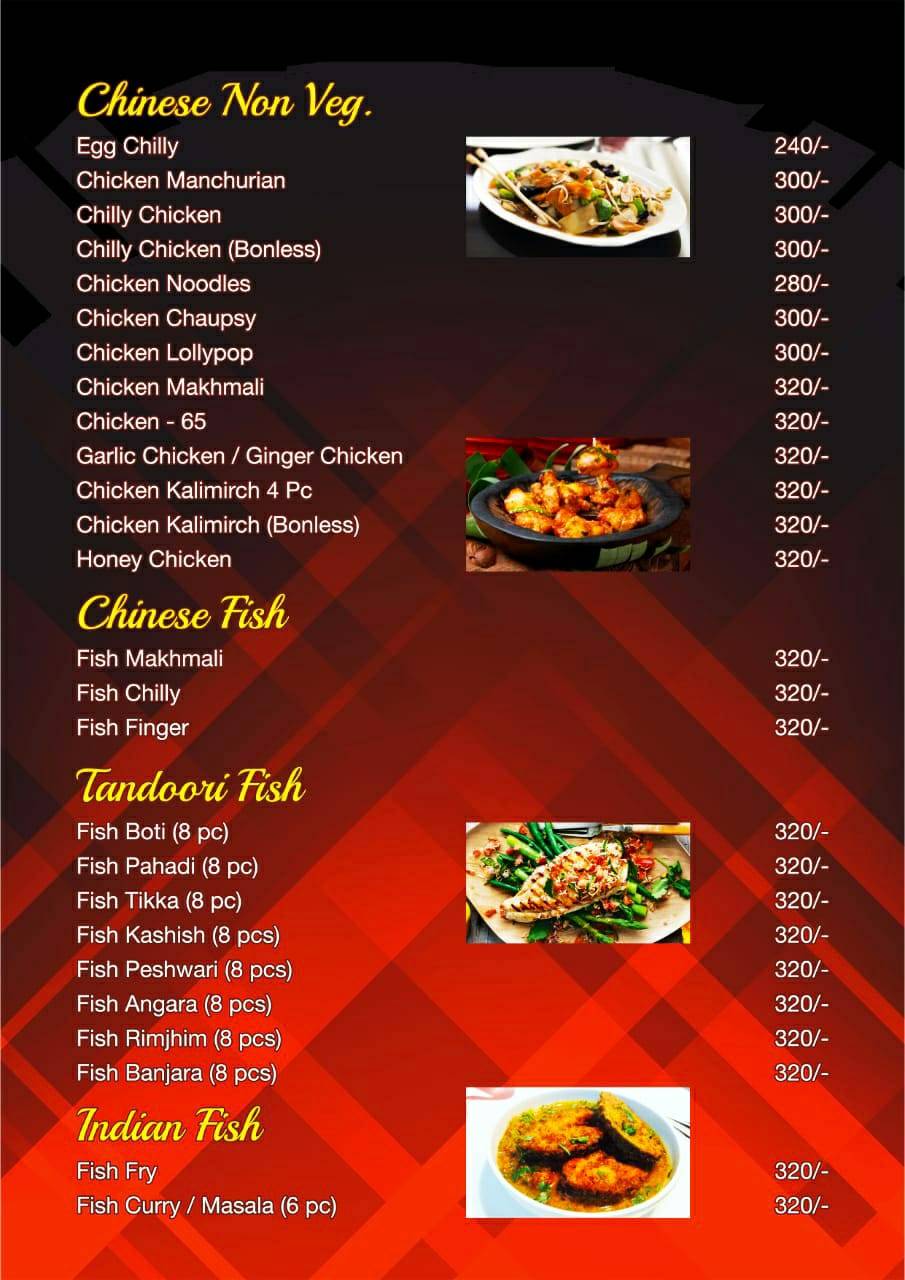 Tadka family restaurant menu