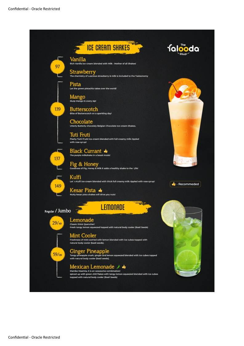 Tandoori Tribes & The Falooda Shop Karaikudi menu