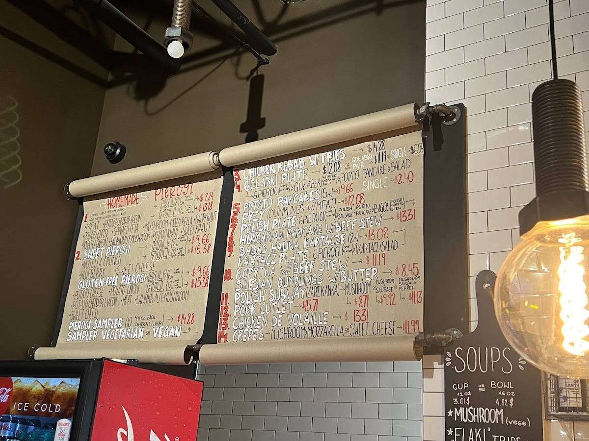 Menu at Tata’s Pierogi restaurant, Elk Grove Village