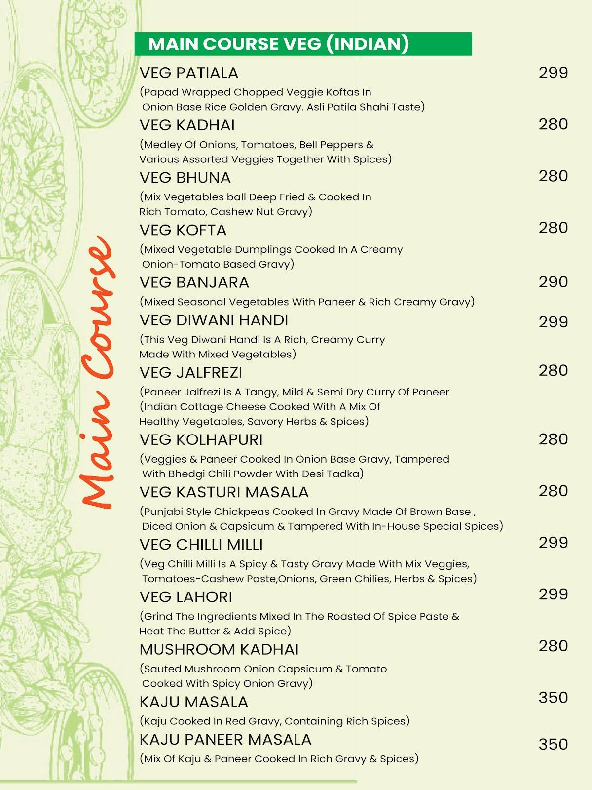 Tatva Restaurant and Cafe menu