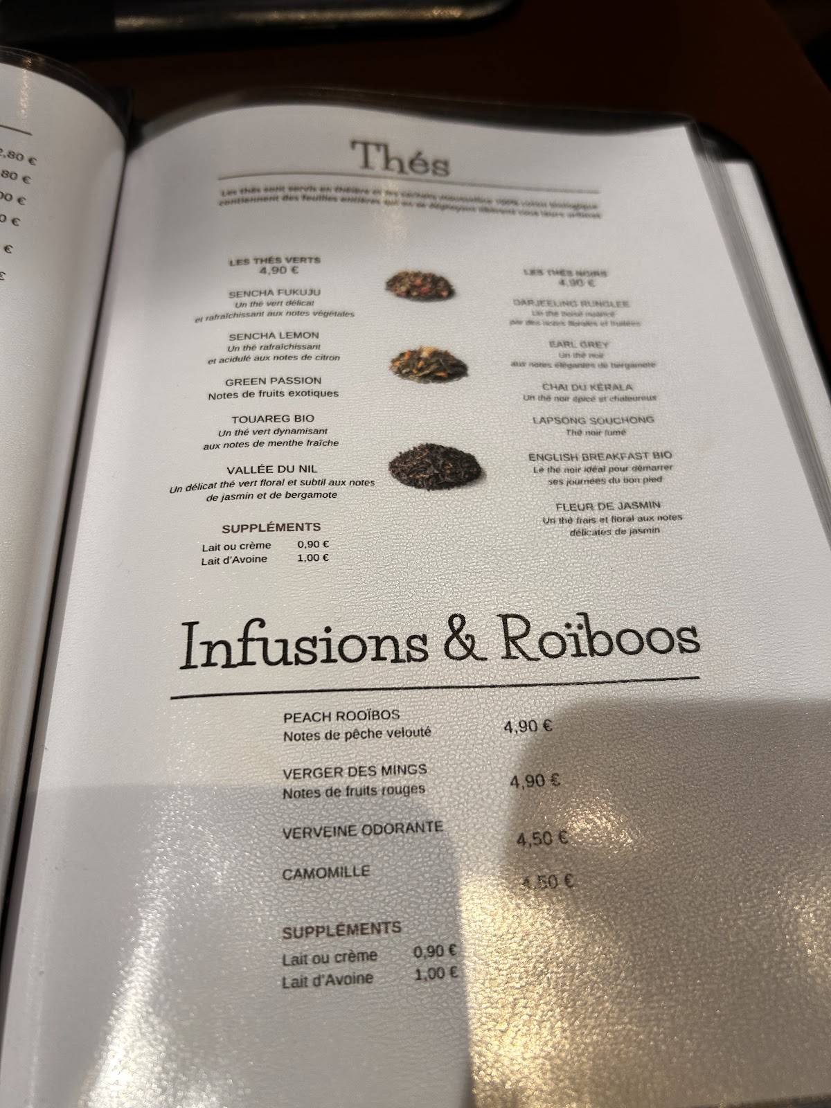 Menu de Tea Time
