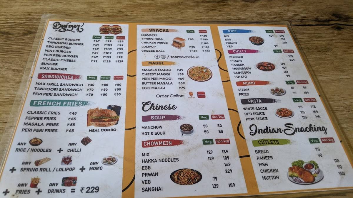 TeaMax Cafe Plaza Chowk Ranchi menu