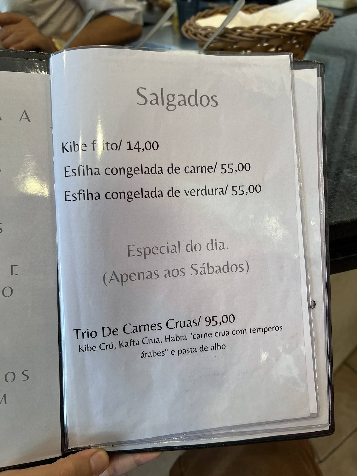 Tenda do Nilo cardápio