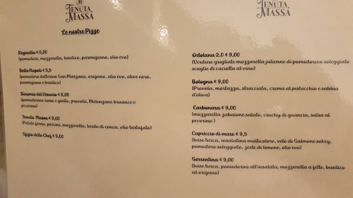 Menu di Tenuta Massa 