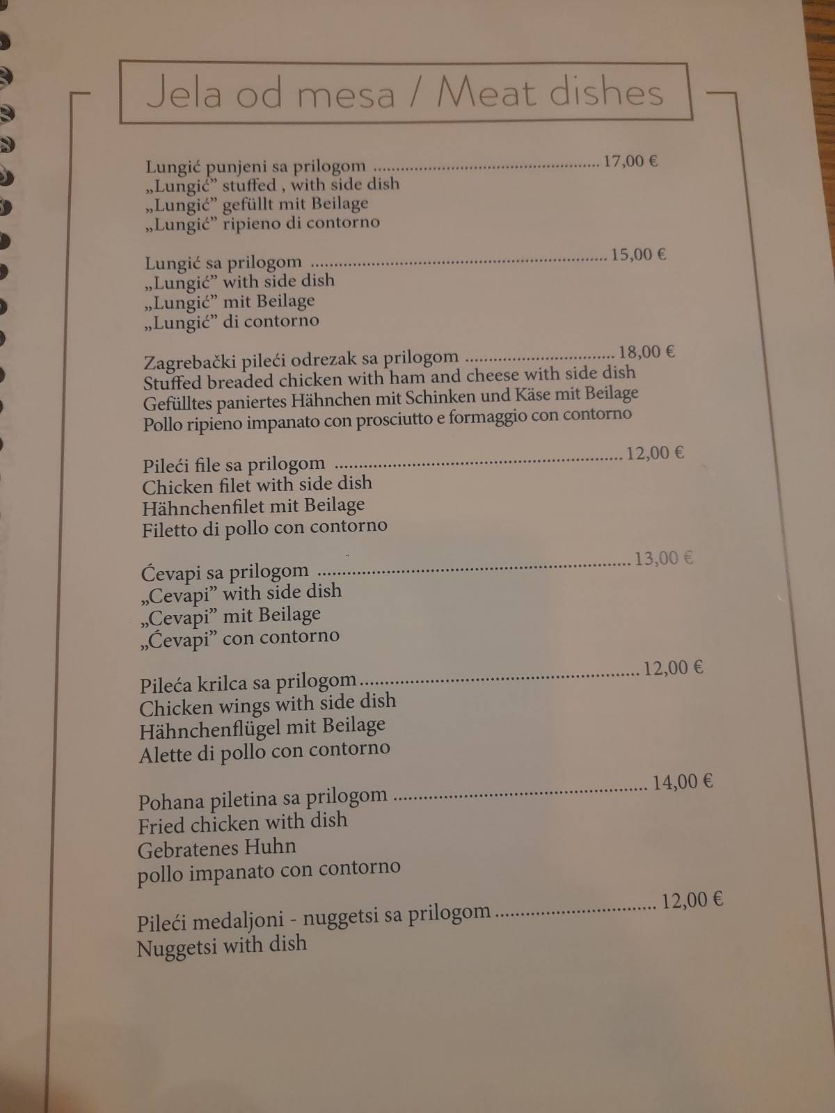 Menu di Terazza Restaurant 