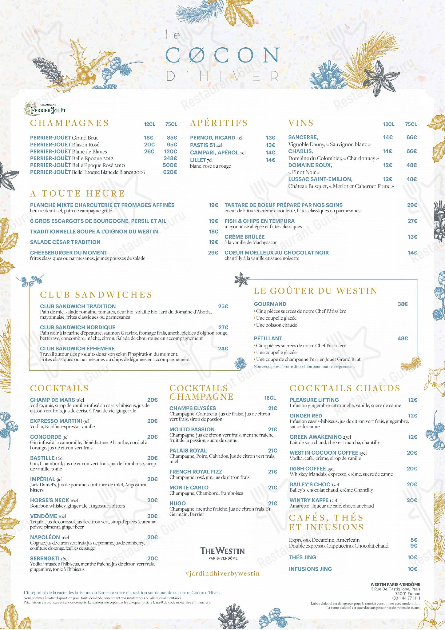 Menu pour Terrasse Eugénie - 菜单