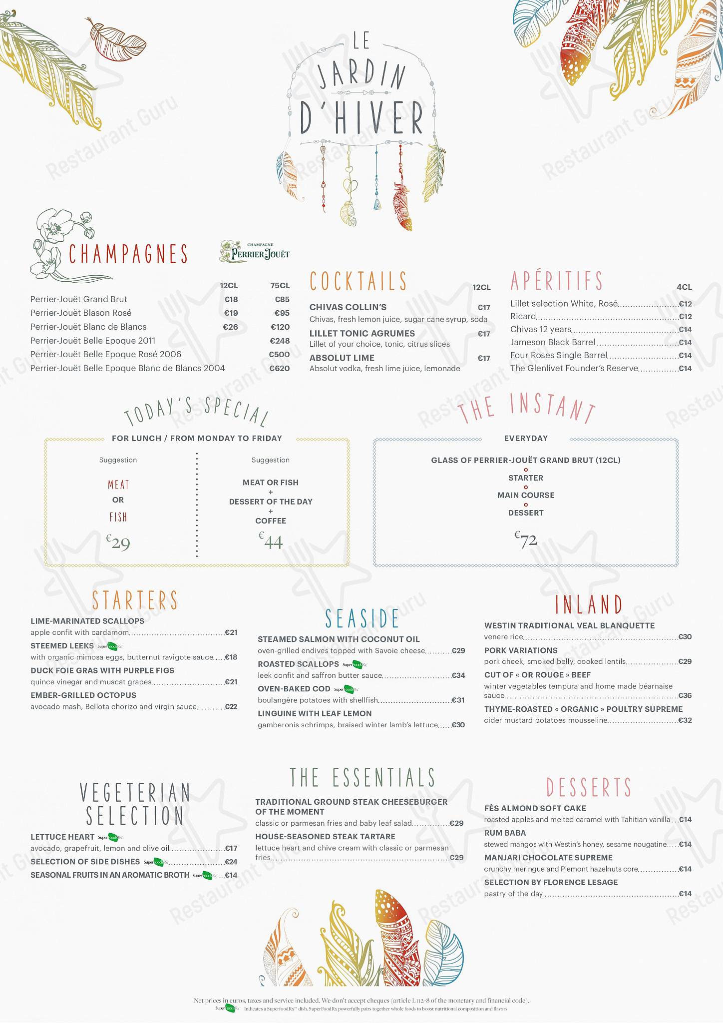 Menu pour Terrasse Eugénie - 菜单