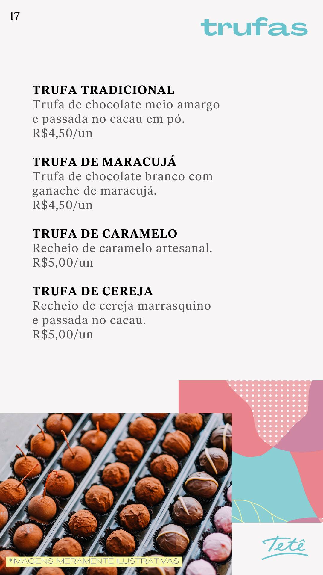 Tetê Confeitaria Villaggio Mall cardápio