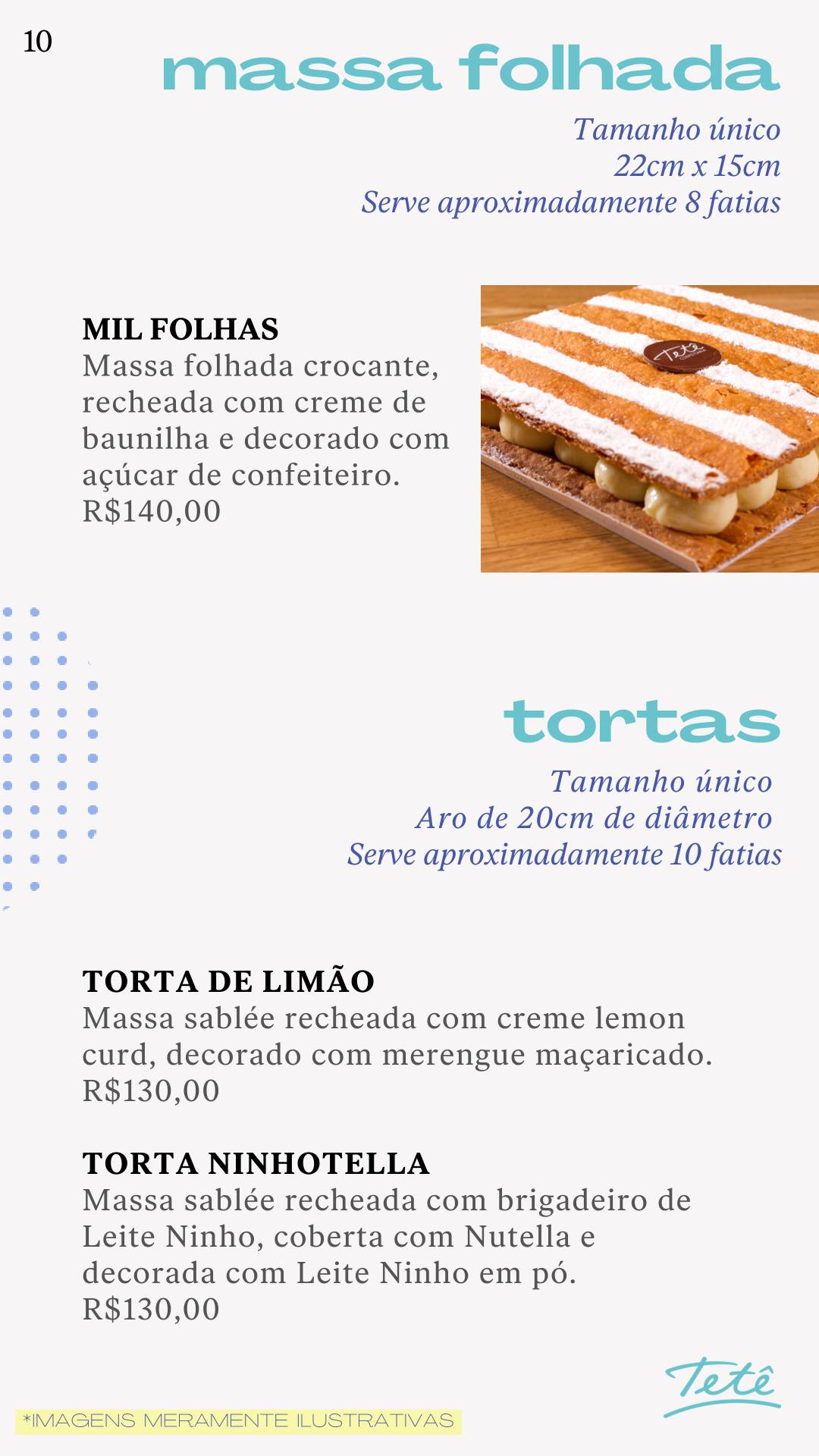 Tetê Confeitaria Villaggio Mall cardápio
