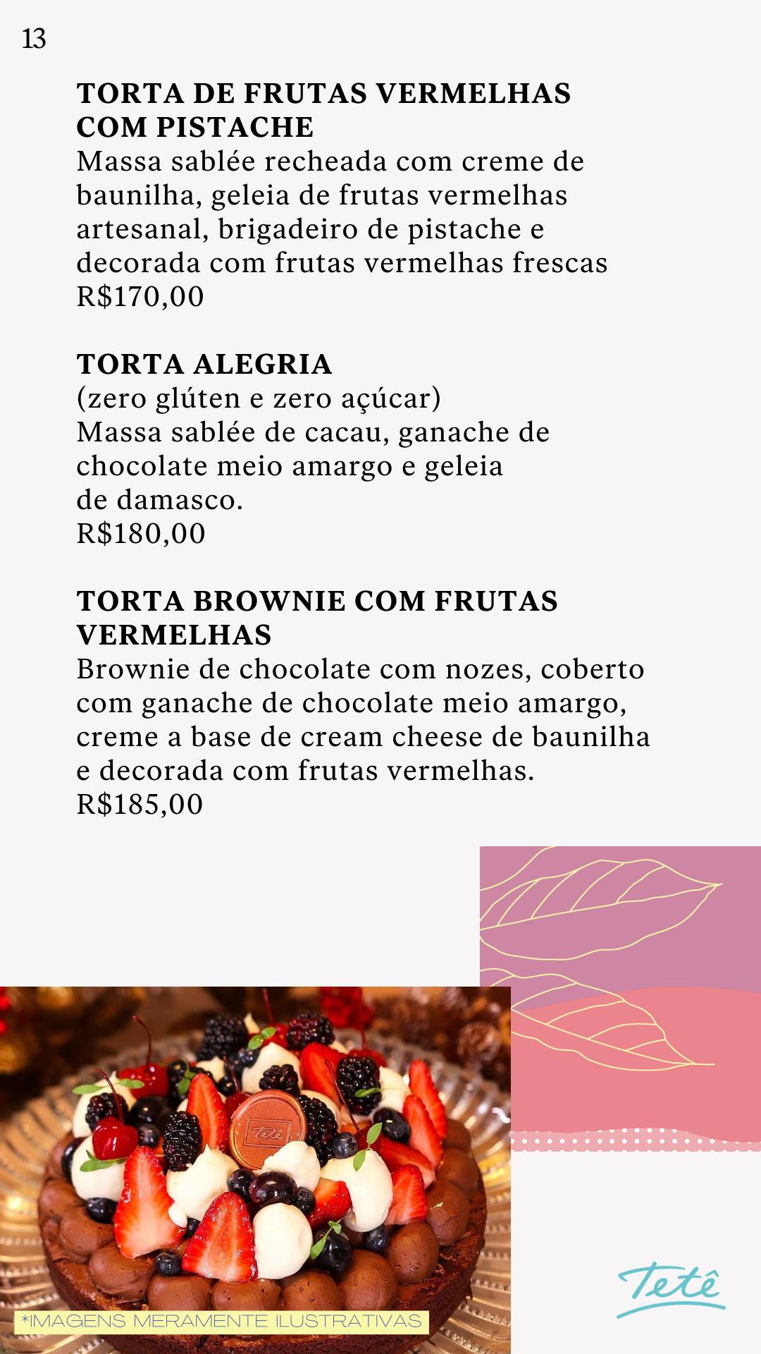 Tetê Confeitaria Villaggio Mall cardápio