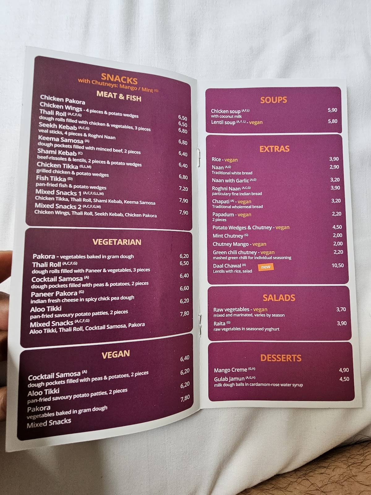 Menu de Thali - Fresh Indian Food