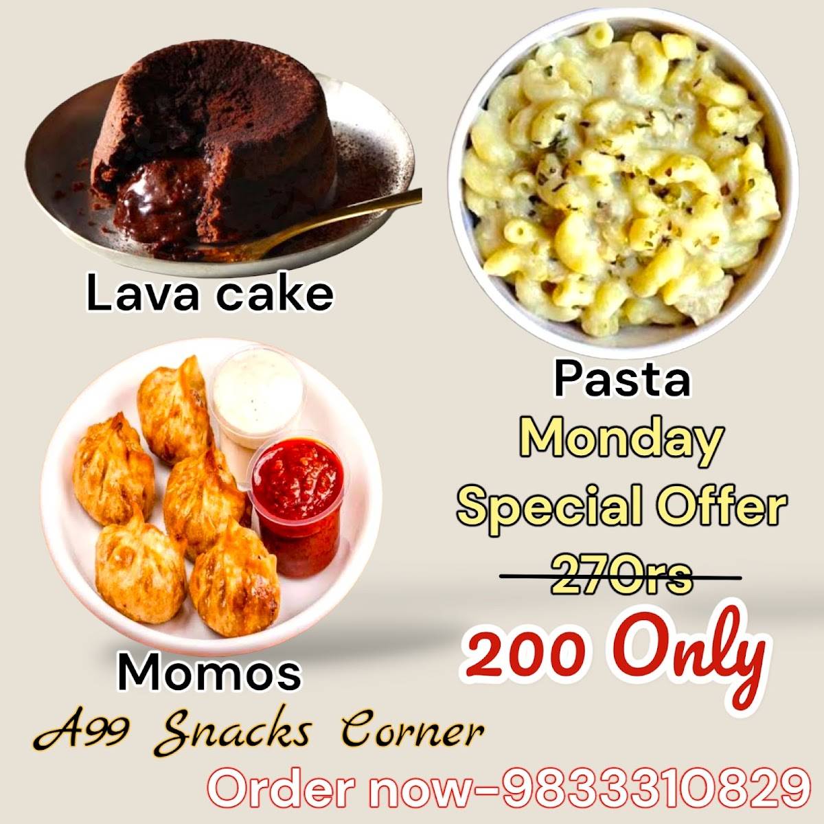 A99 snacks corner menu