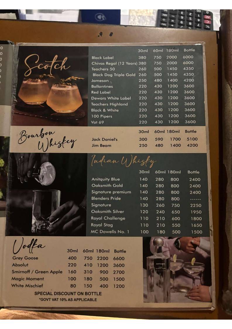 Sai Palace Hotel & Gardens menu