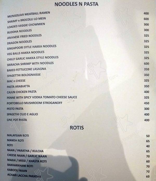 Satkar Grande menu