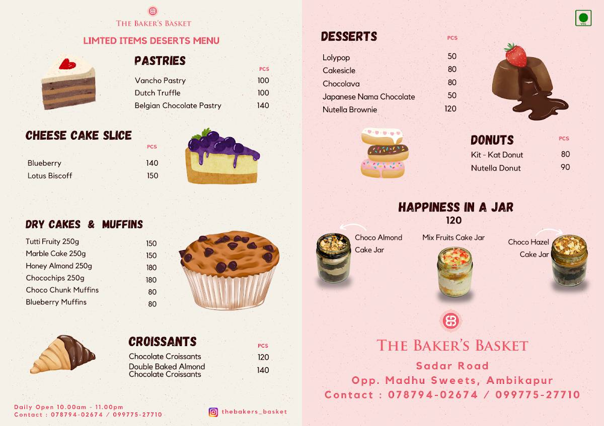 The Baker’s Basket menu
