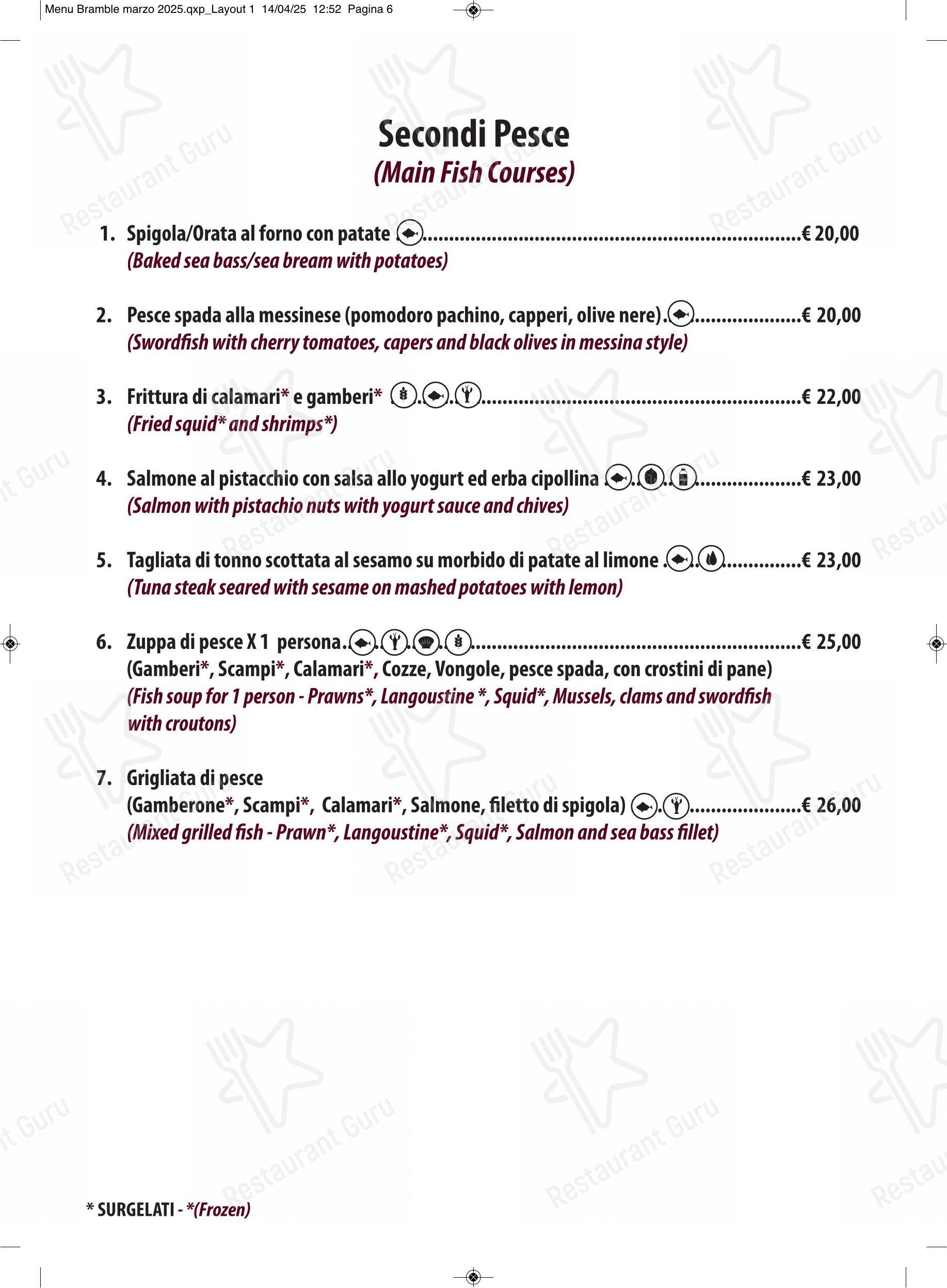 Menu di The Bramble Bar & Kitchen - Menu