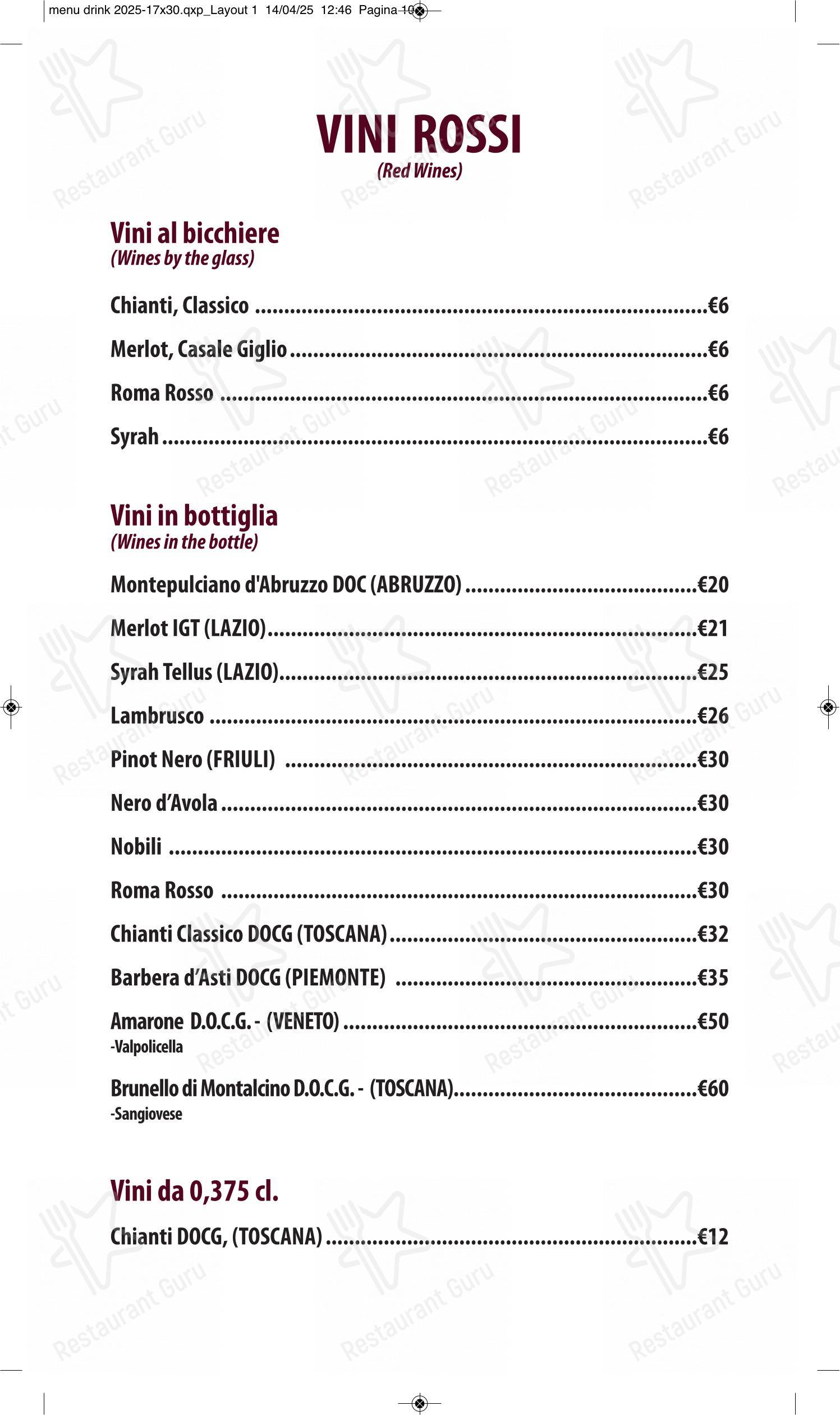 Menu di The Bramble Bar & Kitchen - Menu bar