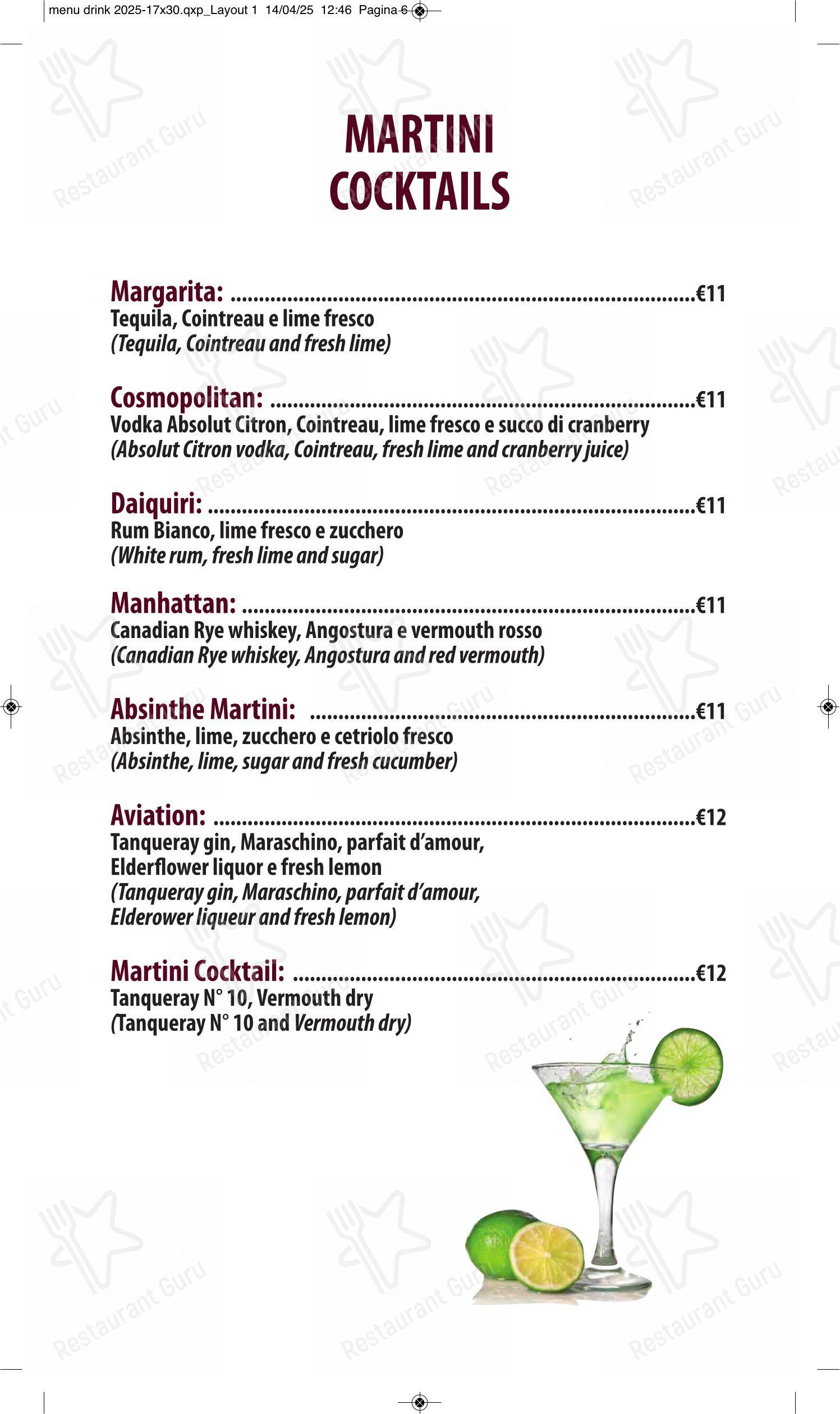 Menu di The Bramble Bar & Kitchen - Menu bar