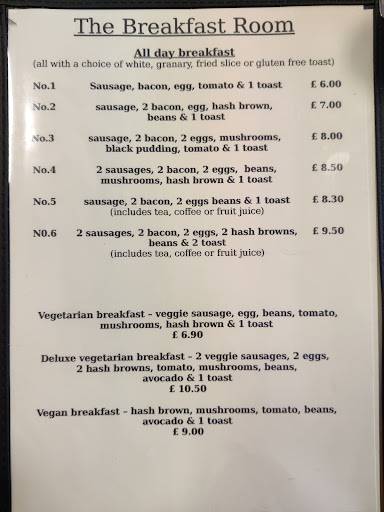 Menu at The Breakfast Room Ltd cafe, Billericay