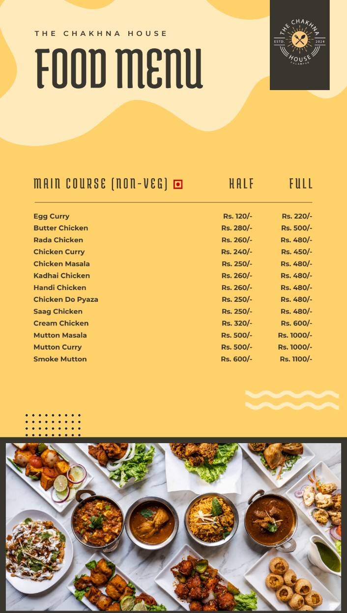 The Chakhna House menu